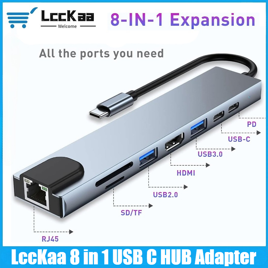 USB C Hub 8/7 in 1 4K HDMI Ada - đánh giá và giá Hdmi Adapter Tablet